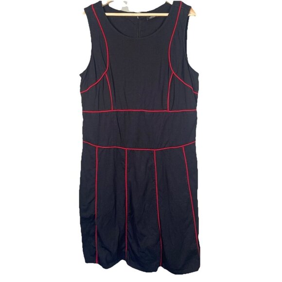 Eshakti Dress 18W Black Red Embellished Midi Retro Mod Rockabilly Fit Flare - Picture 1 of 11